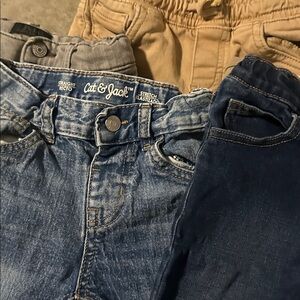 Cat & Jack Boys' Mixed Jeans and Pants Bundle - Blue, Khaki, Black, Gray